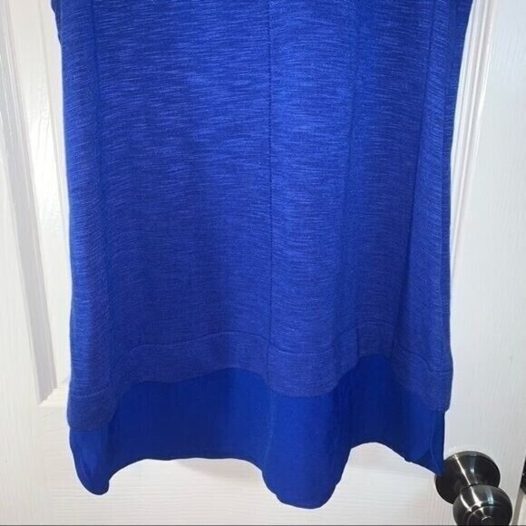 J.Crew Factory Blue Sleeveless Pullover Keyhole Back Ruffle Blouse Size XS - Picture 4 of 6